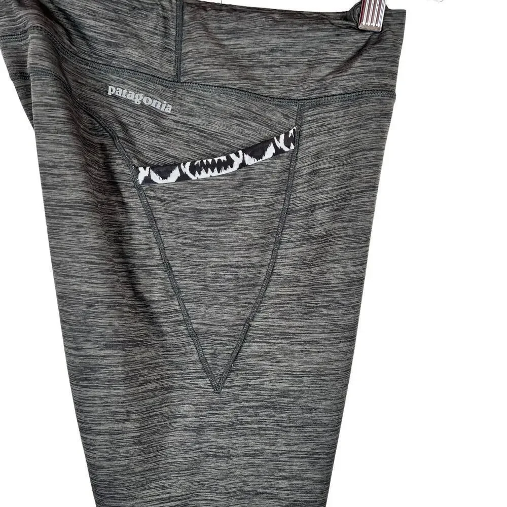 PATAGONIA Diversifly Capri Leggings in Heather Gray Size Small